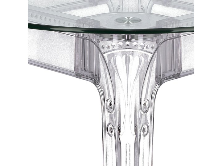 Okrągły stół transparentny ze szklanym blatem Ghost 80 Tworzywo sztuczne Szkło Wysokość 74 cm Długość(n) 80 cm