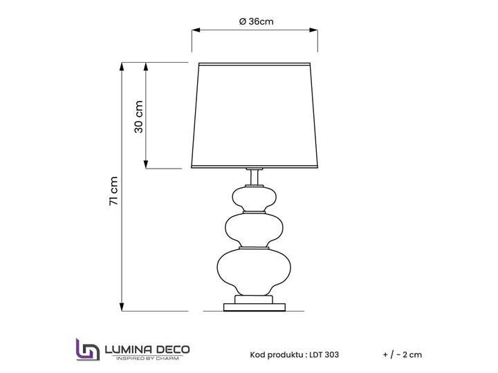 LAMPA NOCNA CZARNO-SREBRNA BRISTON Szkło Tkanina Lampa z kloszem Metal Lampa z abażurem Wysokość 71 cm Funkcje Brak dodatkowych funkcji