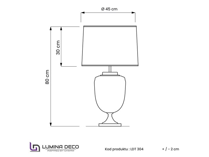 LAMPA NOCNA CZARNO-ZŁOTA OLIMPIA Wysokość 80 cm Metal Kategoria Lampy stołowe Lampa z abażurem Tkanina Lampa z kloszem Szkło Kolor Czarny