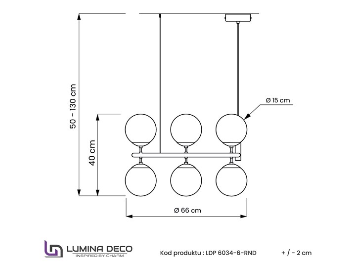 LAMPA WISZĄCA CZARNA NOWOCZESNA CEREDO W6 LUMINA DECO Lampa z abażurem Lampa z kloszem Lampa inspirowana Metal Szkło Kategoria Lampy wiszące