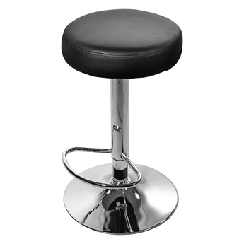 Krzesło barowe ROJST ▪️ 3776 ▪️ czarna ekoskóra / baza chrom