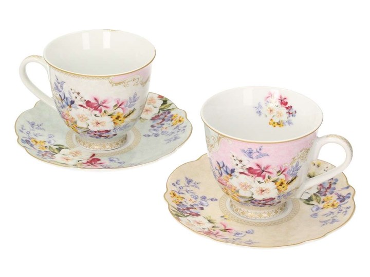 Zestaw filiżanek Leyburn 2szt., 11 x 9 x 8 cm Komplety filiżanek Porcelana Filiżanka ze spodkiem Filiżanka do herbaty Filiżanka do kawy Kategoria Filiżanki