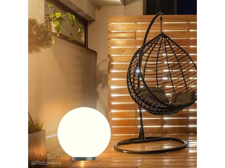 Ogrodowa zewnętrzna lampa - świecąca kula 20/25/30/40/50cm (1x E27) SU-MA (Alekule) Kolor Szary Kategoria Lampy ogrodowe