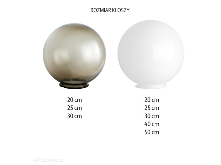 Ogrodowa zewnętrzna lampa - świecąca kula 20/25/30/40/50cm (1x E27) SU-MA (Alekule) Kategoria Lampy ogrodowe