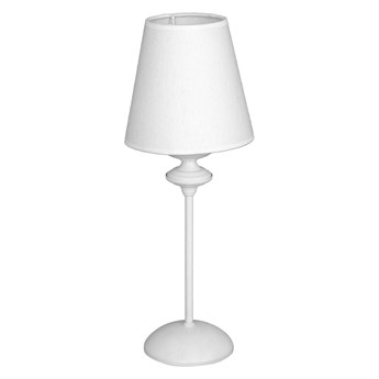 Lampa, klasyczny mały biały abażur, biurkowa stojąca, 1xE14, Aldex (Rafaello) 932B