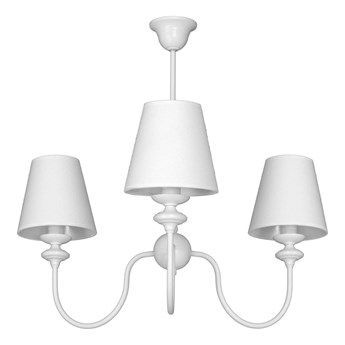 Żyrandol klasyczny małe białe abażury, lampa wisząca, 3xE14, Aldex (Rafaello) 932E