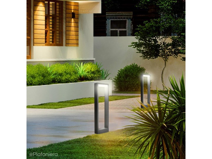 Nowoczesny słupek 50/80cm - ramka LED, lampa stojąca zewnętrzna ogrodowa grafit (LED 7W) SU-MA (Form) Kategoria Lampy ogrodowe Słupek ogrodowy Lampa LED Kolor Szary
