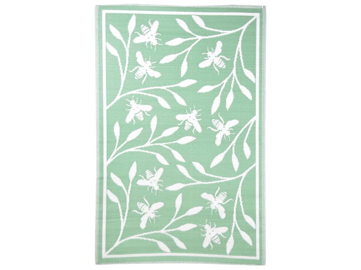 Esschert Design Dywan zewnętrzny, 182x122 cm, wzór w pszczoły 122x182 cm Syntetyk Wiskoza Pomieszczenie Balkon i taras Dywaniki Poliester Dywany Prostokątny Kategoria Dywany