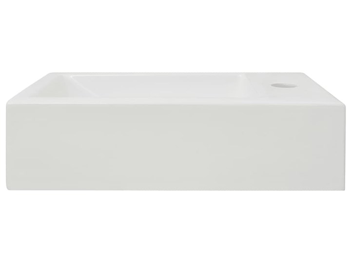 vidaXL Umywalka prostokątna z otworem na baterię 46x25,5x12 cm, biała Prostokątne Ceramika Stal Szerokość 46 cm Szkło Nablatowe Kolor Biały