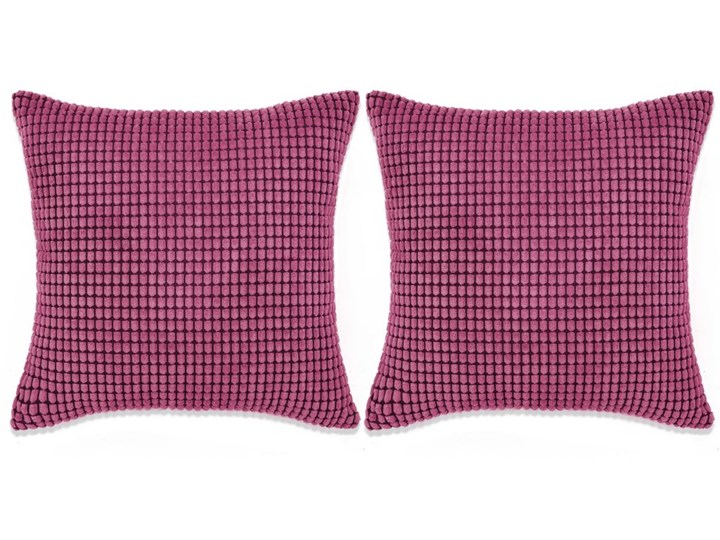 vidaXL Zestaw 2 poduszek z weluru, w kolorze różowym, 60 x 60 cm Kwadratowe Bawełna Poszewka dekoracyjna Dzianina Poliester 60x60 cm Pomieszczenie Sypialnia