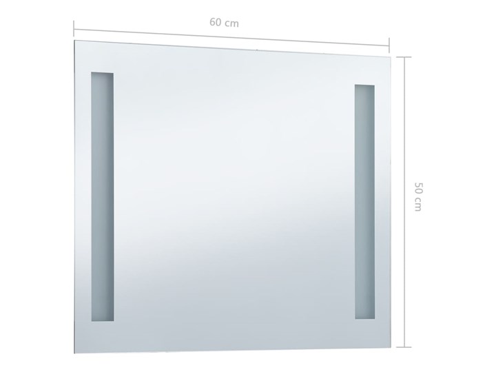vidaXL Ścienne lustro łazienkowe z LED, 60 x 50 cm Prostokątne Kategoria Lustra
