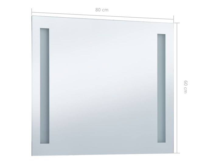 vidaXL Ścienne lustro łazienkowe z LED, 80 x 60 cm Prostokątne Pomieszczenie Łazienka