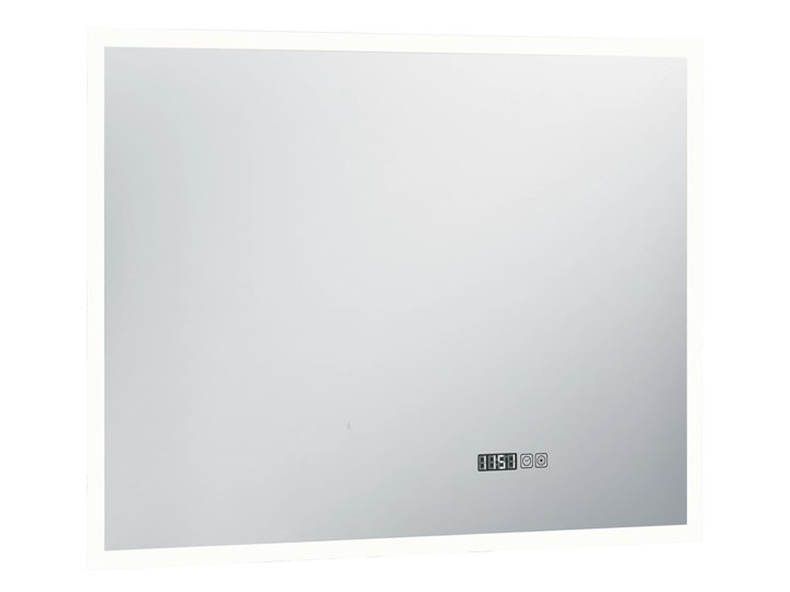 vidaXL Lustro łazienkowe z LED, czujnikiem dotyku i zegarem, 80x60 cm Prostokątne Pomieszczenie Łazienka