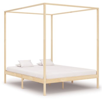 vidaXL Rama łóżka z baldachimem, lite drewno sosnowe, 160 x 200 cm