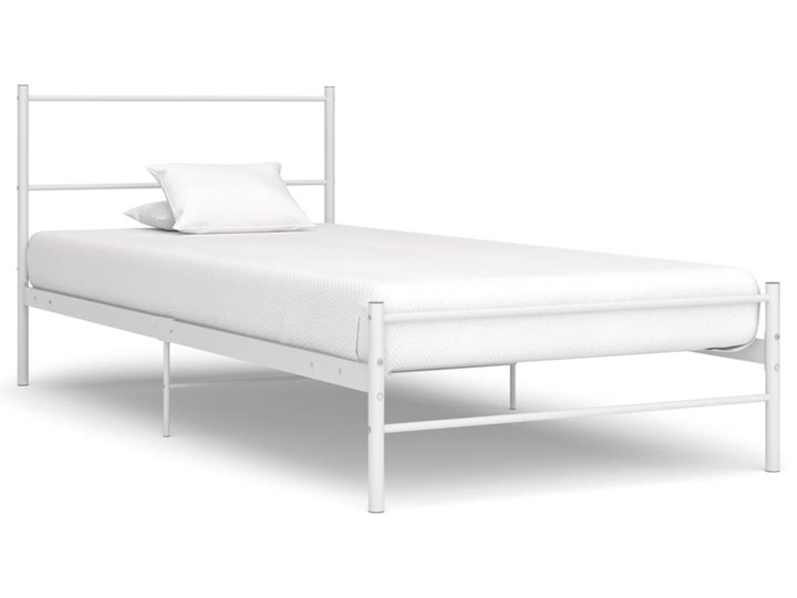 vidaXL Rama łóżka, biała, metalowa, 90 x 200 cm Łóżko metalowe Rozmiar materaca 90x200 cm