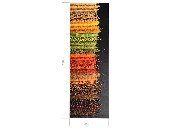 vidaXL Kuchenna mata podłogowa Spice, 45x150 cm Chodniki Syntetyk Wzór Z nadrukiem Prostokątny Kategoria Dywany
