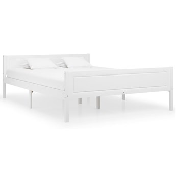 vidaXL Rama łóżka z litego drewna sosnowego, biała, 160 x 200 cm
