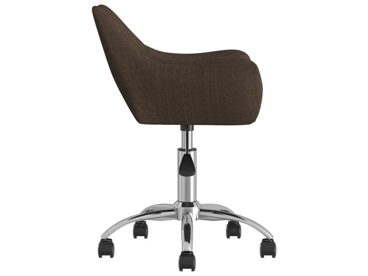 vidaXL Obrotowe krzesło stołowe, ciemnobrązowe, obite tkaniną Szerokość 54 cm Wysokość 77 cm Drewno Głębokość 61 cm Pomieszczenie Salon Metal Kolor Brązowy