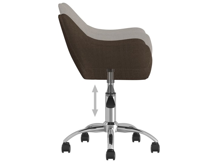 vidaXL Obrotowe krzesło stołowe, ciemnobrązowe, obite tkaniną Drewno Metal Głębokość 61 cm Wysokość 77 cm Szerokość 54 cm Pomieszczenie Biuro i pracownia