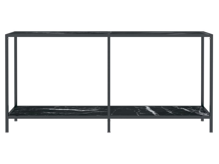 vidaXL Stolik konsolowy, czarny, 160x35x75,5 cm, szkło hartowane Stal nierdzewna Z półką Kategoria Konsole