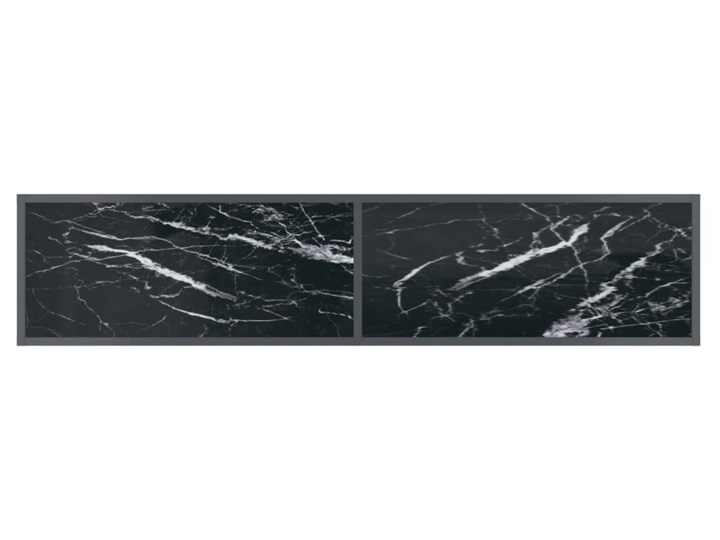 vidaXL Stolik konsolowy, czarny, 160x35x75,5 cm, szkło hartowane Stal nierdzewna Z półką Kategoria Konsole