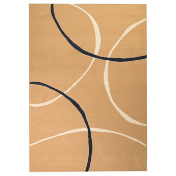 vidaXL Nowoczesny dywan, wzór w koła, 120 x 170 cm, brązowy