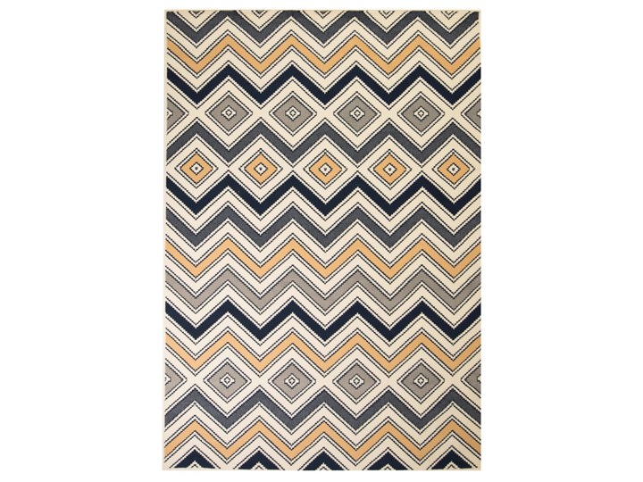 vidaXL Nowoczesny dywan w zygzak, 120x170 cm, brązowo-czarno-niebieski