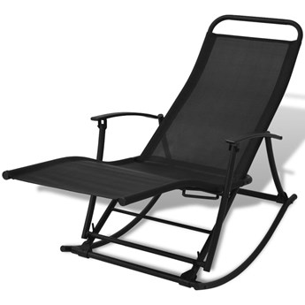 vidaXL Bujane krzesło ogrodowe, stal i tworzywo textilene, czarne