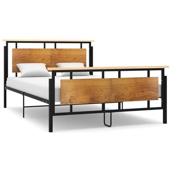 vidaXL Rama łóżka, metalowa, 140 x 200 cm