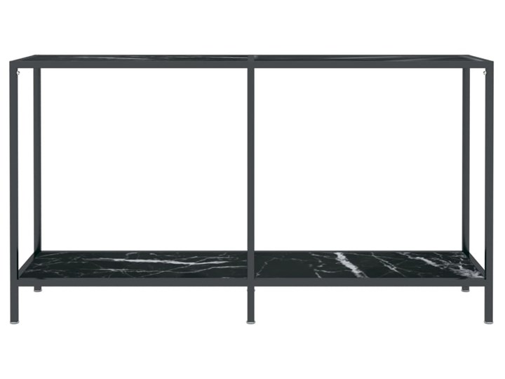 vidaXL Stolik konsolowy, czarny, 140x35x75,5 cm, szkło hartowane Z półką Stal nierdzewna Kategoria Konsole
