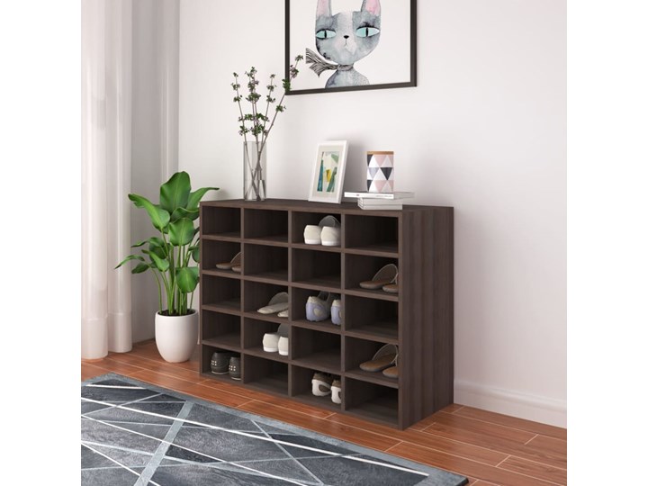 vidaXL Szafka na buty, płyta wiórowa, 92x30x67,5 cm, szary dąb sonoma Płyta MDF Tworzywo sztuczne Głębokość 30 cm Płyta meblowa Wysokość 68 cm Płyta laminowana Drewno Szerokość 92 cm Kategoria Szafki i regały