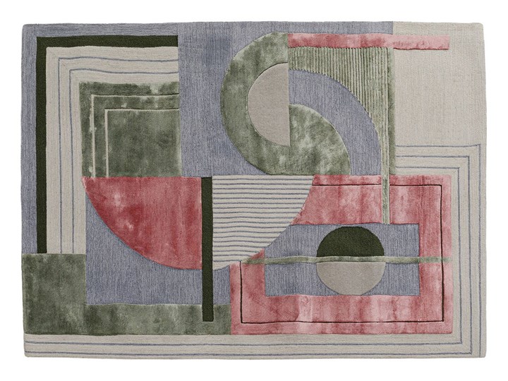 Dywan Cubic 240x170 cm zielono-różowy Dywany 170x240 cm Kolor Zielony