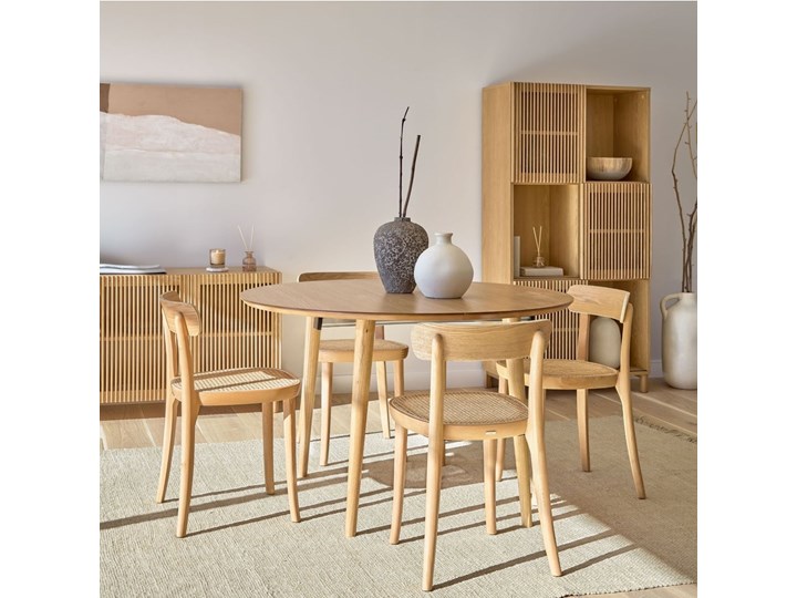 Stół rozkładany Oqui 120-220x120 cm naturalny Rozkładanie Rozkładane Kolor Beżowy