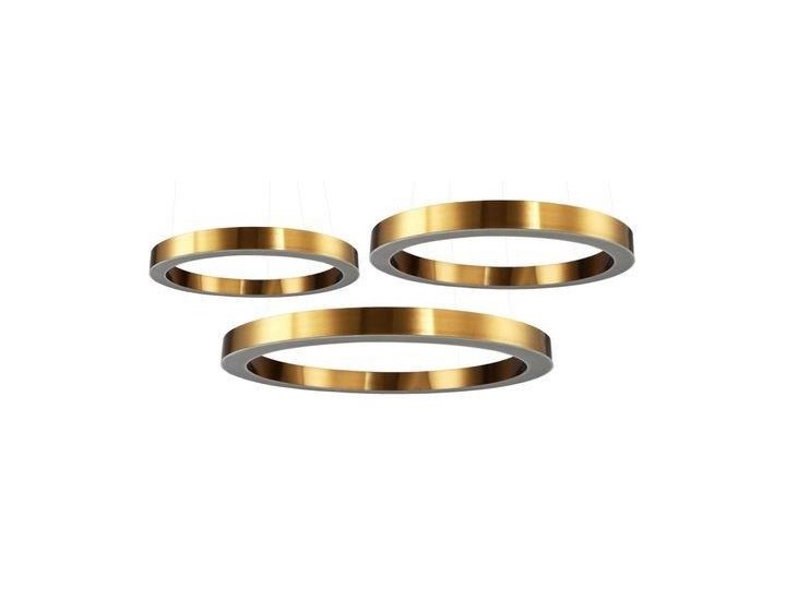 Zwis minimalistyczny CIRCLE 40+60+80 LED 279W 3000K ringi hol mosiądz Metal Kategoria Lampy wiszące Stal Kolor Złoty