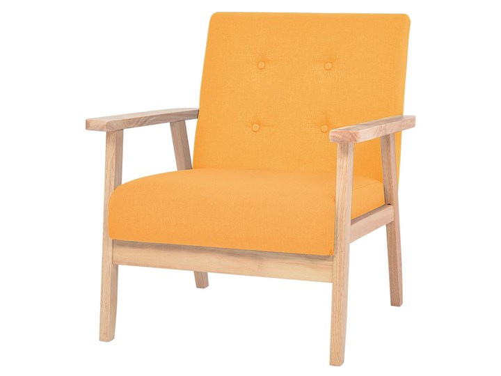 vidaXL Fotel, żółty, tkanina Drewno Fotel prl Szerokość 67 cm Pomieszczenie Salon
