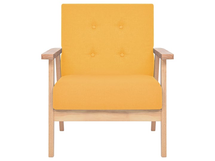 vidaXL Fotel, żółty, tkanina Fotel prl Szerokość 67 cm Drewno Pomieszczenie Salon