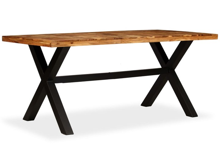 vidaXL Stół do jadalni z drewna akacjowego i mango, 180x90x76 cm Stal Kolor Brązowy Drewno Liczba miejsc Do 4 osób