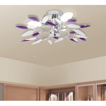 vidaXL Lampa sufitowa, 3 żarówki E14, fioletowa/biała