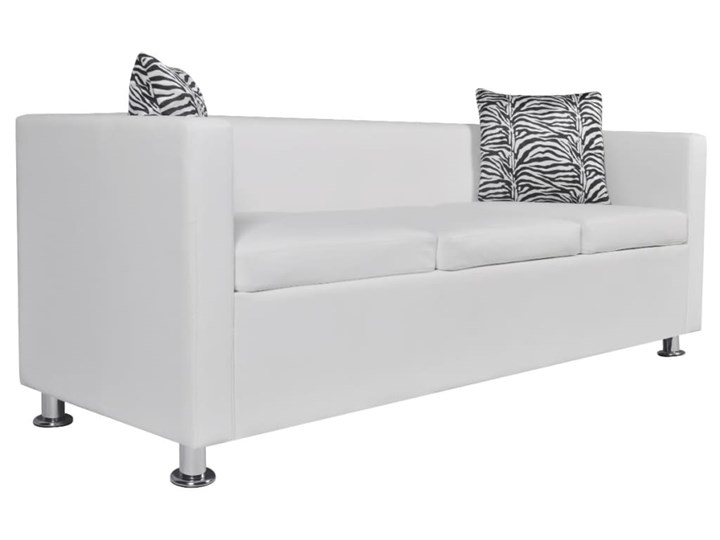 vidaXL Sofa 3-osobowa ze skóry syntetycznej, biała Głębokość 62 cm Szerokość 170 cm Głębokość 35 cm Stała konstrukcja Typ Gładkie Funkcje Bez dodatkowych funkcji