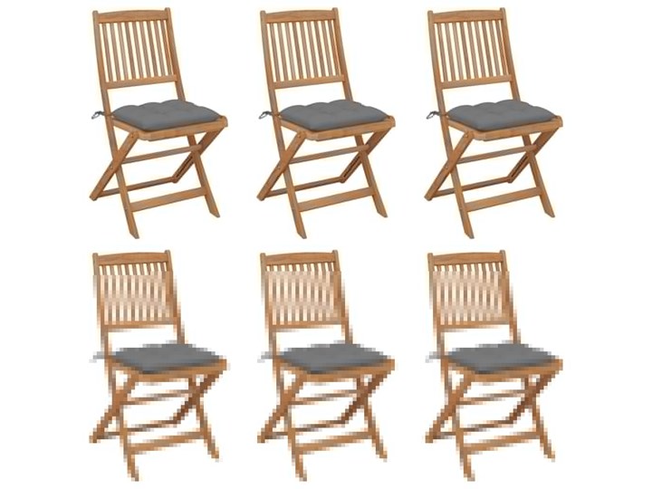 vidaXL Składane krzesła ogrodowe z poduszkami, 6 szt., drewno akacjowe