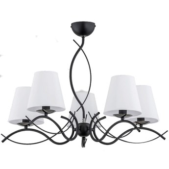 Lampa sufitowa do salonu MONZA BLACK 5x E14 wys. 47cm | czarny