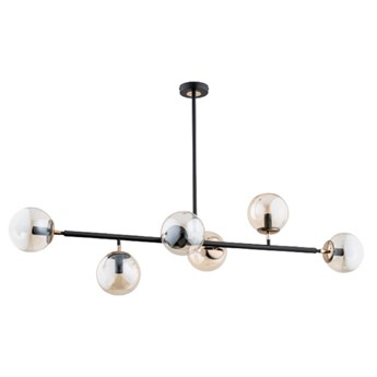 Nowoczesna lampa wisząca SERGIO 6xE14 wys. 78cm | czarny