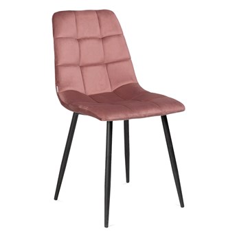 Krzesło GOYA welurowe różowe 44x54x88 cm - Homla