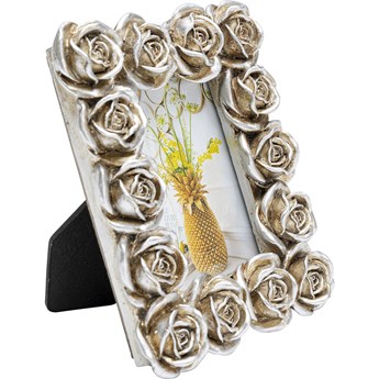 Ramka na zdjęcia srebrne róże 11x3 cm