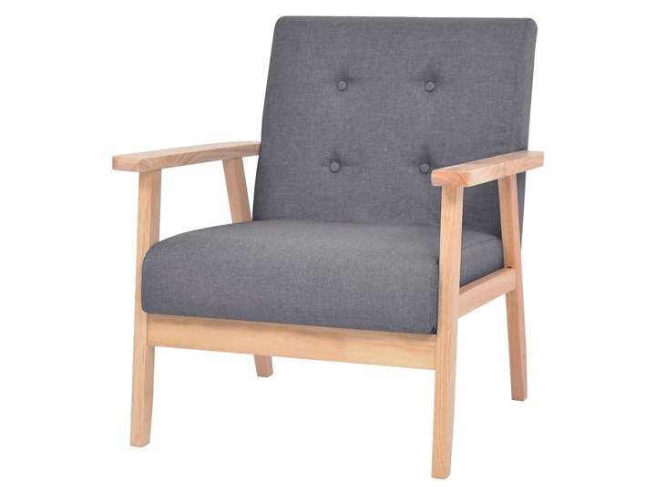 vidaXL Fotel, ciemnoszary, tkanina Szerokość 67 cm Drewno Szerokość 64 cm Fotel prl Pomieszczenie Salon