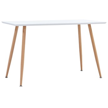 vidaXL Stół do jadalni, kolor biały i dębowy, 120x60x74 cm, MDF