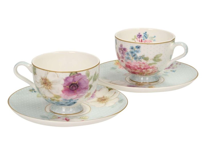 Zestaw filiżanek Camberley 2szt., 12 x 6 cm Filiżanka ze spodkiem Komplety filiżanek Kategoria Filiżanki Filiżanka do herbaty Porcelana Kolor Szary
