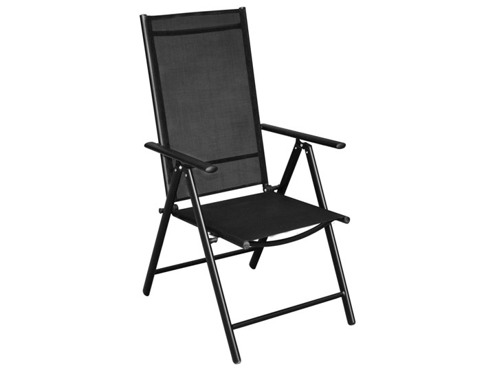vidaXL 9-cz. składany zestaw mebli ogrodowych, aluminium, czarny Stoły z krzesłami Kategoria Zestawy mebli ogrodowych Tworzywo sztuczne Zawartość zestawu Krzesła