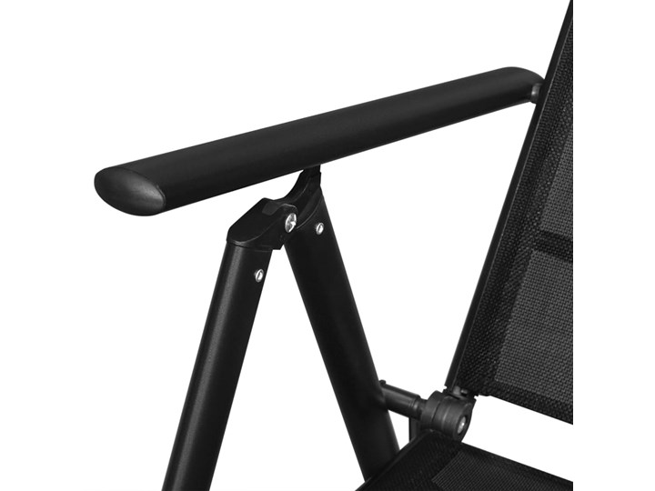 vidaXL 9-cz. składany zestaw mebli ogrodowych, aluminium, czarny Stoły z krzesłami Tworzywo sztuczne Styl Industrialny Zawartość zestawu Krzesła