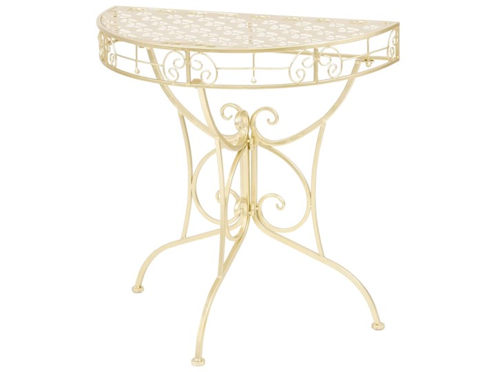 vidaXL Półokrągły stolik vintage, metalowy, 72 x 36 x 74 cm, złoty